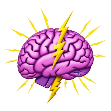brain with a lightning bolt, bold colors sticker