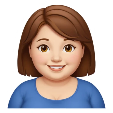 chubby lady with a brown hair sticker