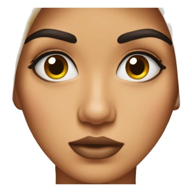 Eyebrow raised pursed lips sticker