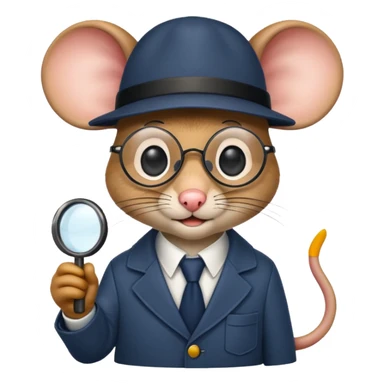 detective mouse with glasses sticker