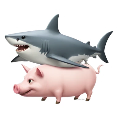 Shark riding a pig sticker