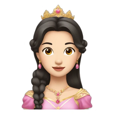 The most beautiful Asian princess with a crown with the inscription Ayana sticker