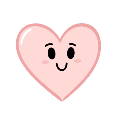 funny children's drawing of a heart with a cute face, pastel colors sticker
