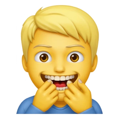 Emoji that bite nails showing his teeths sticker