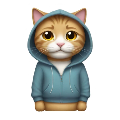 Cat wearing a hoodie and AirPods Max  sticker