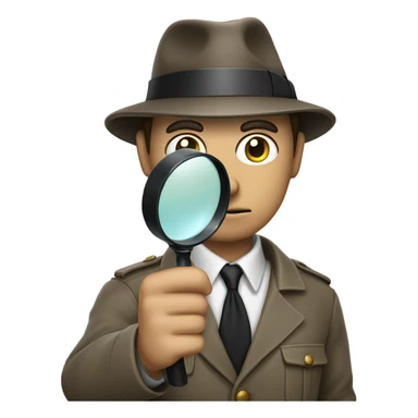 Detective with a magnifying glass sticker