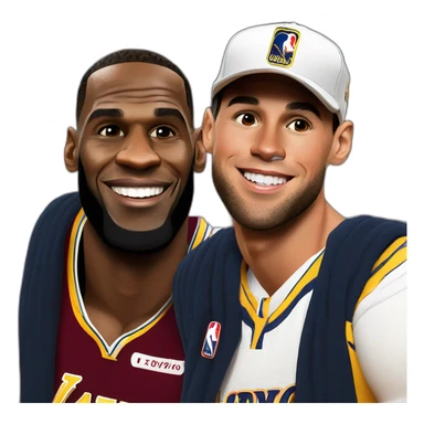 lebron james and cristiano ronaldo kissi sticker