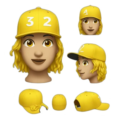 Yellow snapback sticker