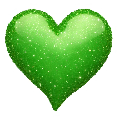 Un corazon verde con brillitos que diga te amo  sticker