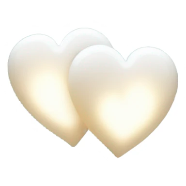 Can you create two hearts shining together white? sticker