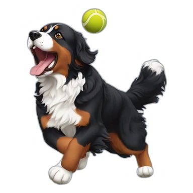 Bernese Mountain Dog catching ball sticker