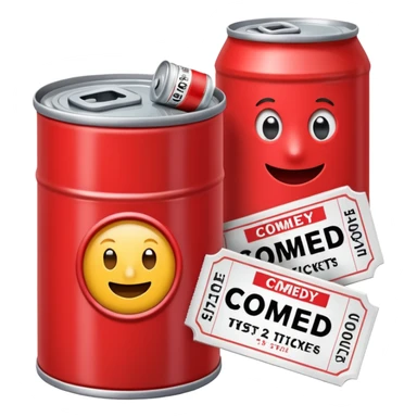 a can of gasoline and 2 tickets sticker