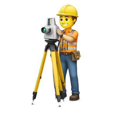 A topographer with a total station sticker