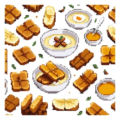 torrijas, Spanish sweet dish, fried bread slices soaked in milk and honey with cinnamon sticker