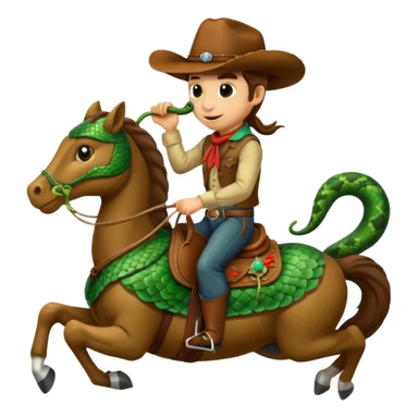 A Snake wearing a cowboy hat, riding a horse sticker