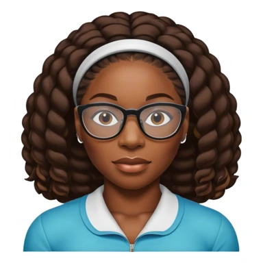 serina williams with glasses sticker