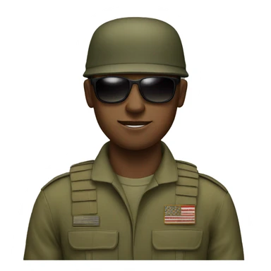 soldier with sunglasses sticker