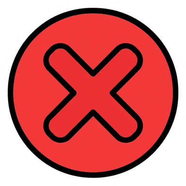 error icon, cross mark in a circle, modern style, red color sticker