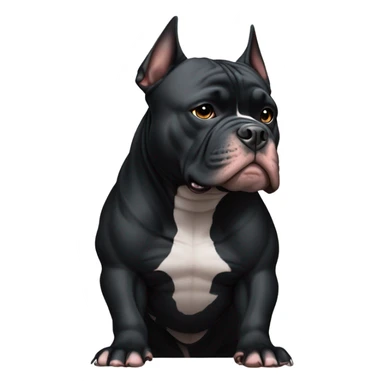 99% Black American Bully front  sticker