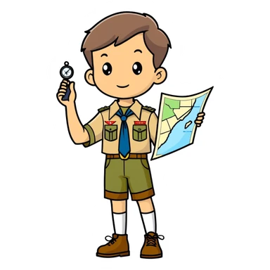 Uk boy scout map and compass sticker