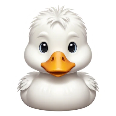 sad white duck sticker