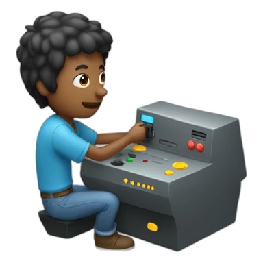 A GUY PLAY VIDEO GAMES CONSOLE sticker