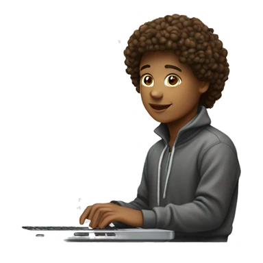 Adolescente en su laptop Apple blanco sticker