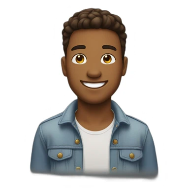 jeune homme brun grand souriant youtubeur sticker