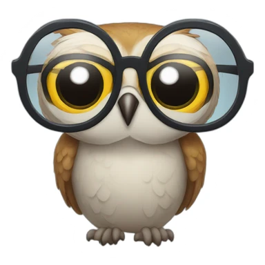 owl with glasses sticker