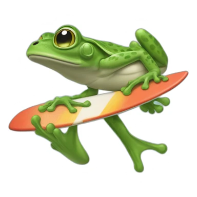 Une grenouille qui fait du surf sticker