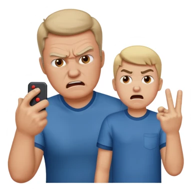 Dad scolding his son for playing video games sticker
