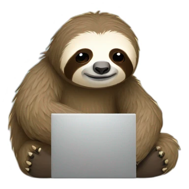 tired Sloth with a laptop sticker