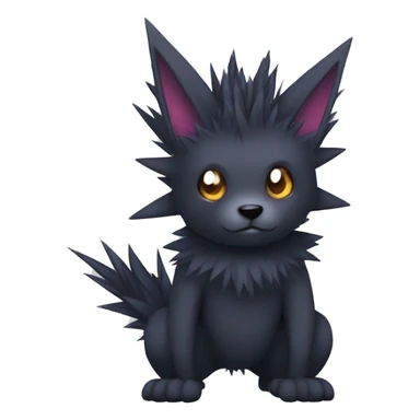 Dark Edgy Cool Fluffy Spiky FurSona Fakemon Full Body sticker