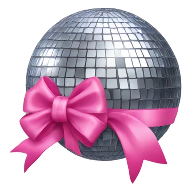 disco ball with pink bow on the top  sticker