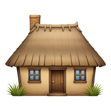 thatched roof house sticker