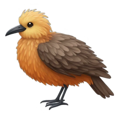 fluffy wet brown sea bird with white flecks and long legs and long orange beak sticker