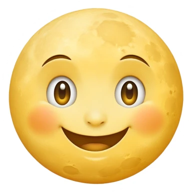 A smiling moon emoji rolling its eyes sticker