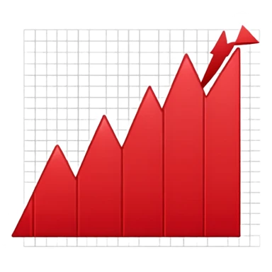 red chart decreasing down sticker
