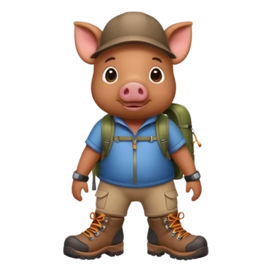 cochon avec des chaussures de marche sticker