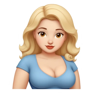 confident woman with curvy figure, large bust and hips, friendly expression sticker
