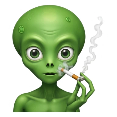 Marijuana smoking alien  sticker