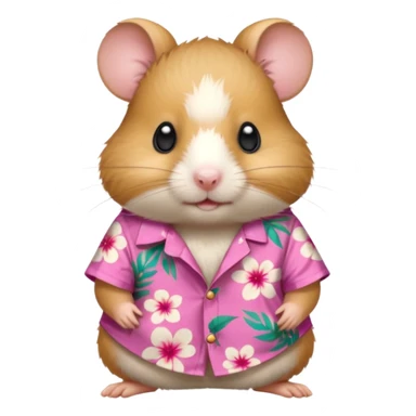 hamster, wearing pink floral aloha shirt. sticker