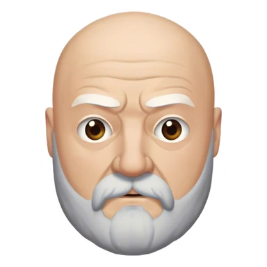 Rickard Karstark from game of thrones, thick white beard, bald head sticker