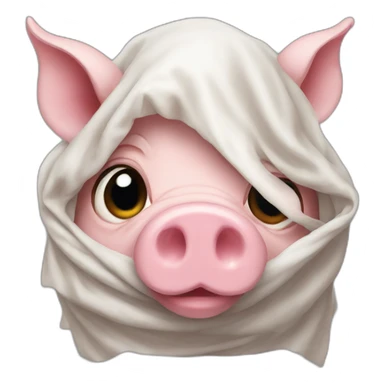 Veiled pig sticker