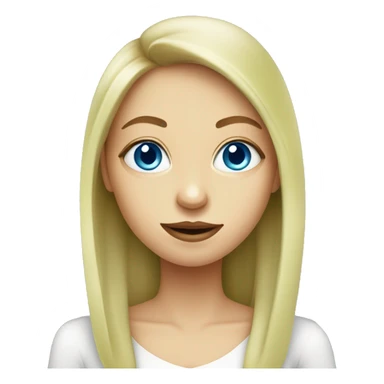 caucasian girl with blue eyes eating kiwi sticker