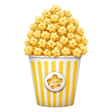 Simplest possible popcorn icon with basic shapes only sticker