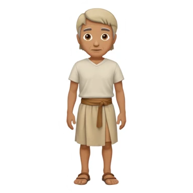 beige ancient man cloth skirt sticker