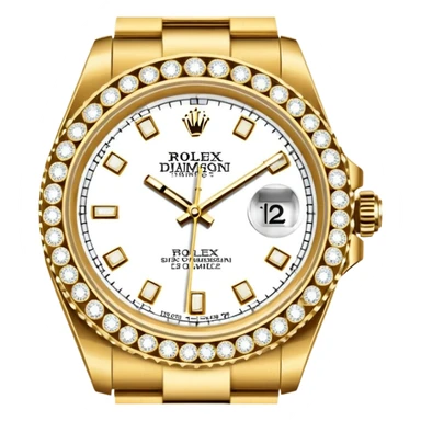 rolex z bransoleta wysadzana diamentami oraz z tarcza wysadzana diamentami sticker