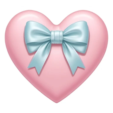 pastel pink heart with white bow sticker