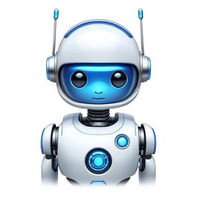futuristic AI robot with glowing elements sticker